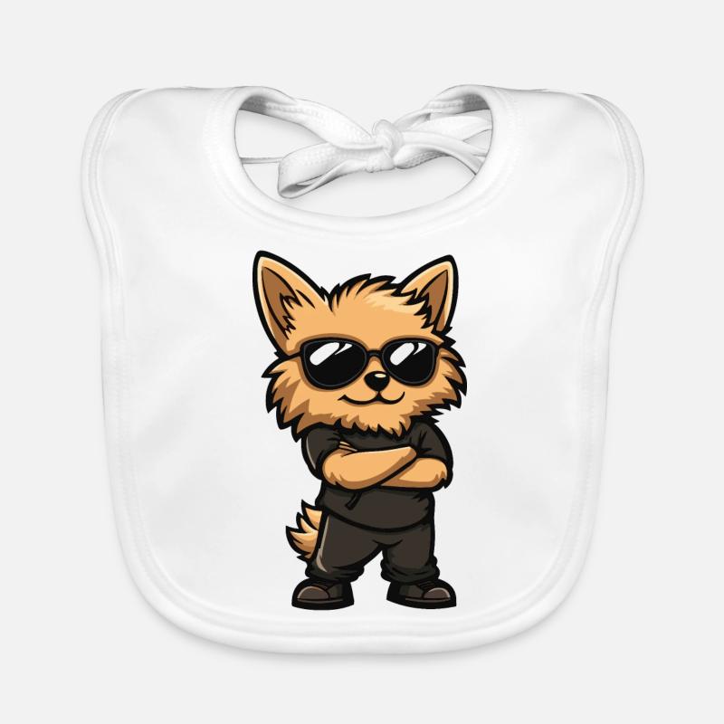 Zwergspitz Hund Comic Baby Bio-Lätzchen