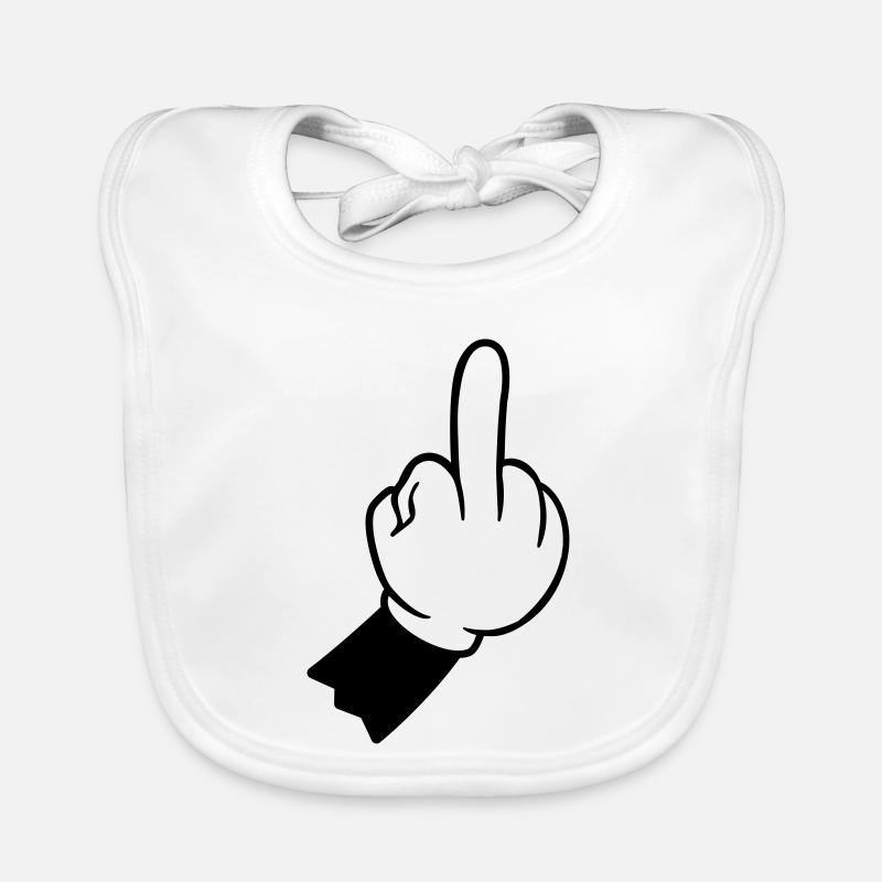 Handzeichen mittelfinger hand Baby Bio-Lätzchen
