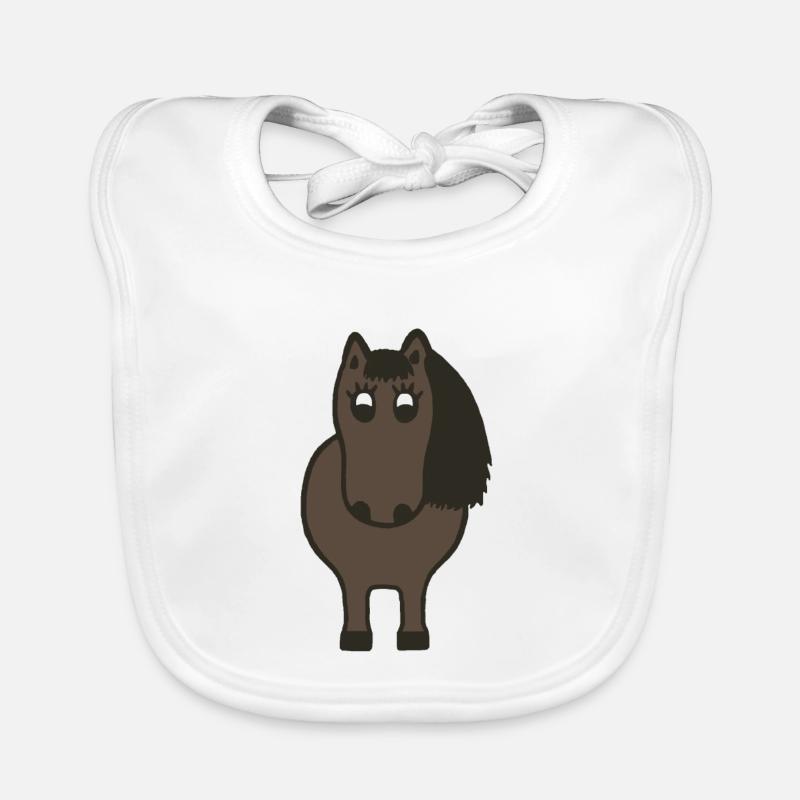 Kugelrundes Pony - Baby Bio-Lätzchen - Weiß