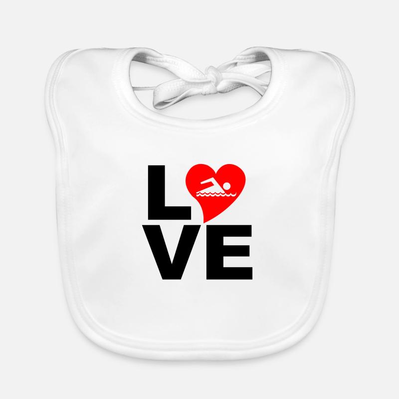swimming love Organic Baby Bibs