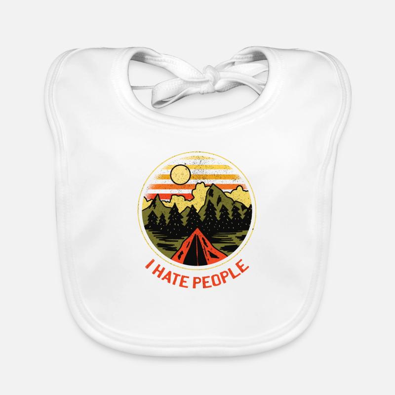 I hate people Camping Van Womo Tshirt Gift Organic Baby Bibs