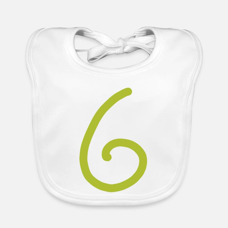 6 Numéro six chiffre vert Anniversaire Bavoir bio Bébé