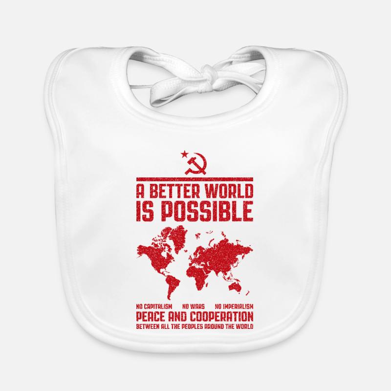 Communist world - A better world is possible Organic Baby Bibs