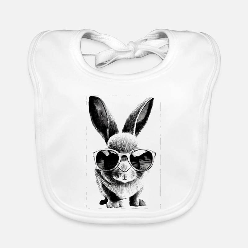 Bunny Hero avec lunettes de soleil Bavoir bio Bébé