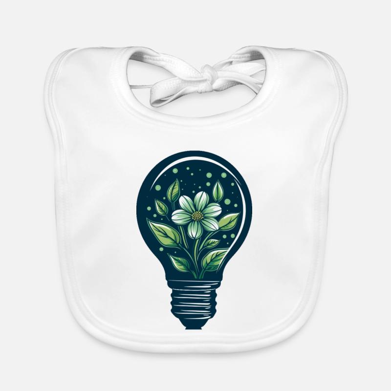 Blume und Glühbirne Baby Bio-Lätzchen