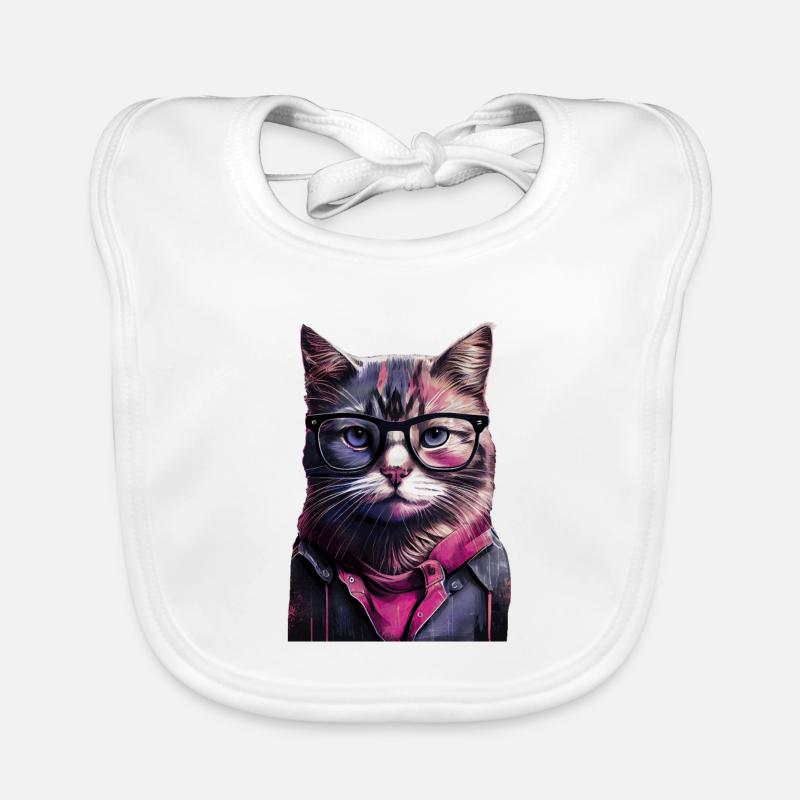 Hipster-Katze Willow Baby Bio-Lätzchen