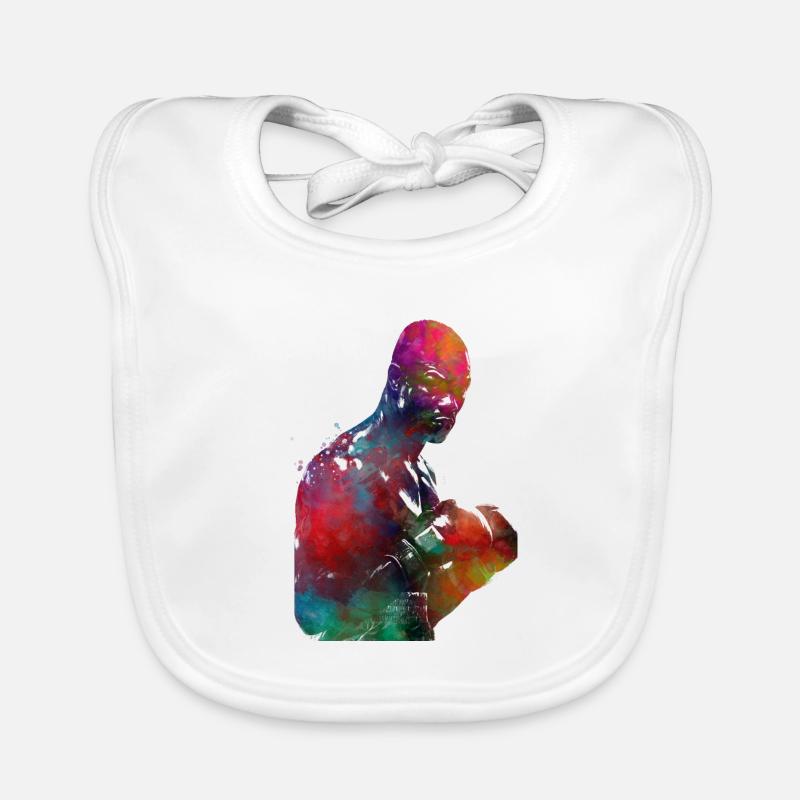Sports de boxe #boxing - Bavoir bio Bébé - blanc