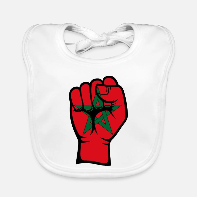 Drapeau du Maroc Poing Main Symbole Bavoir bio Bébé