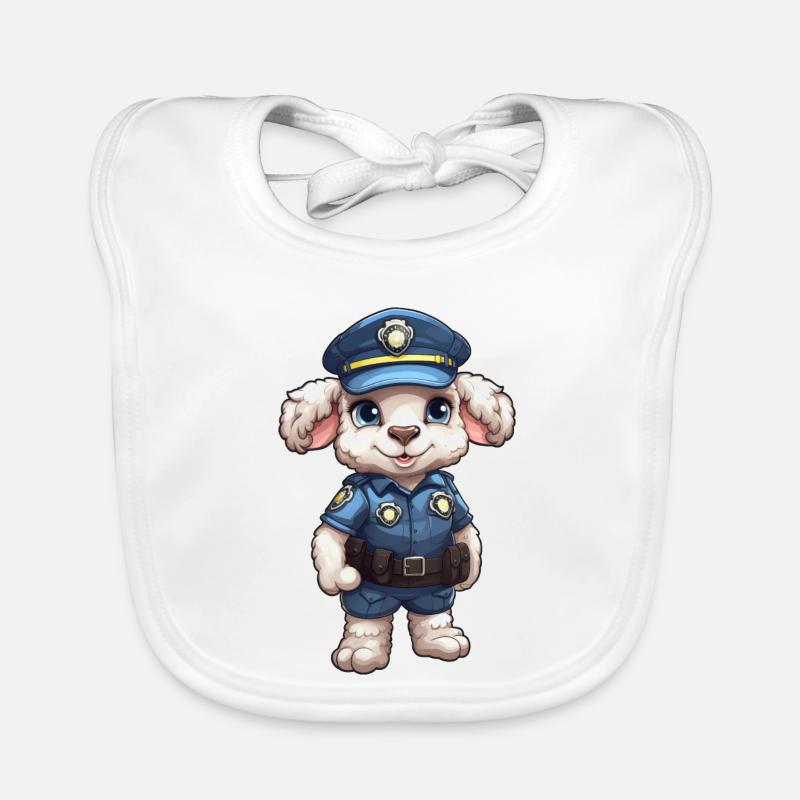 Polizei Schaf Baby Bio-Lätzchen