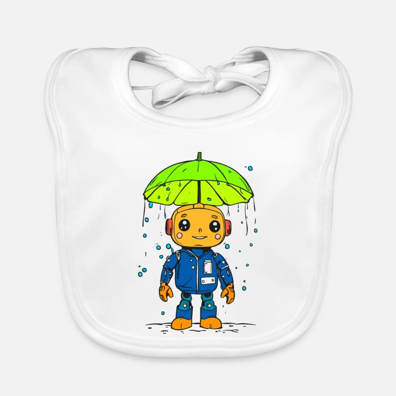 Petit robot sous la pluie Bavoir bio Bébé