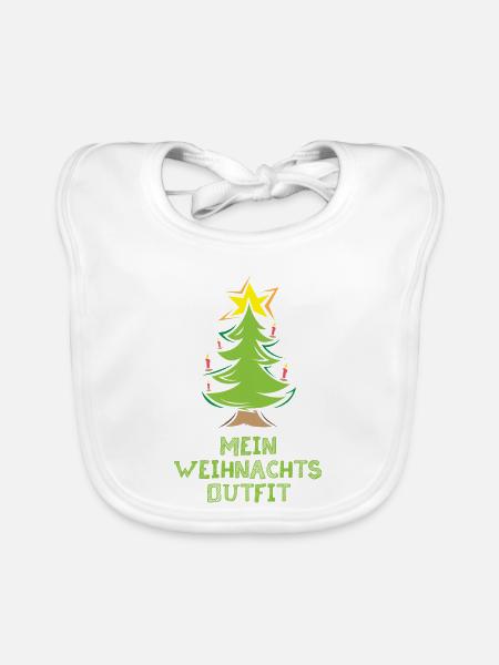 weihnachtsoutfit xmas shirt Symbol Tannenbaum icon - Baby Bio-Lätzchen - Weiß