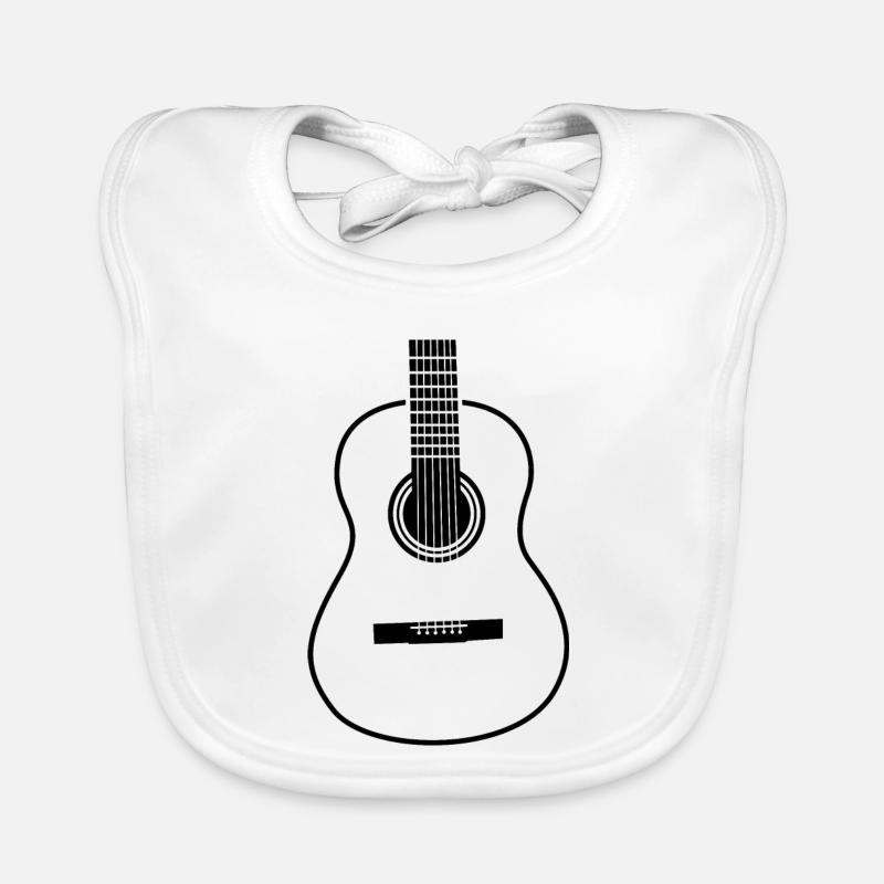 Guitar Drawing Organic Baby Bibs