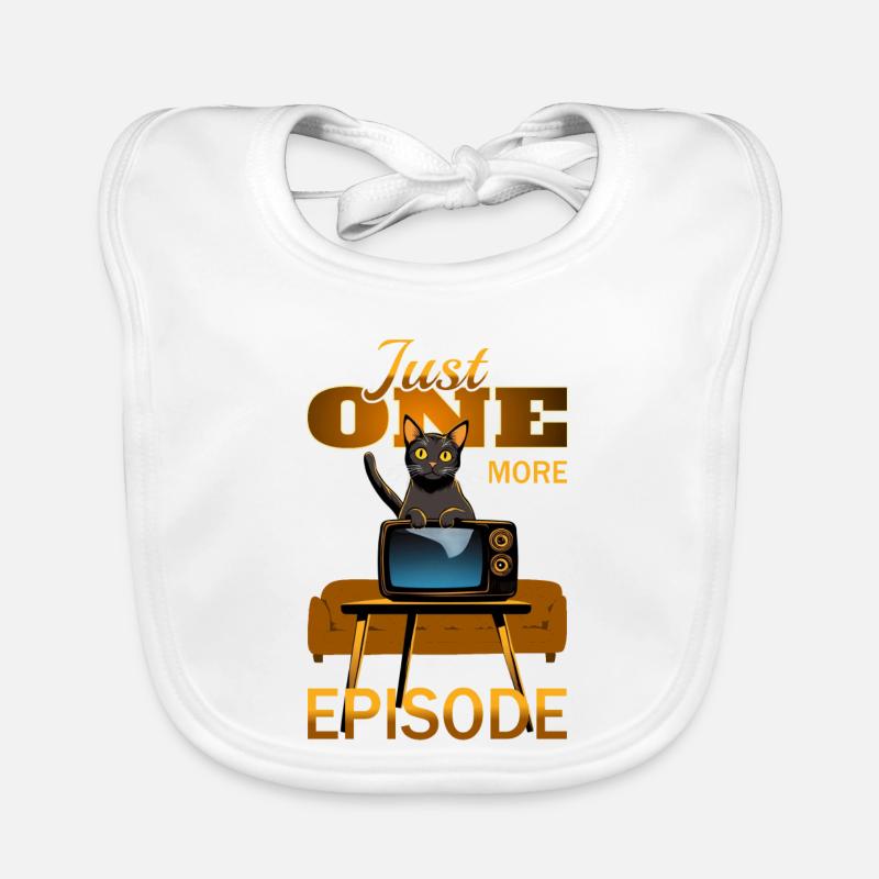 Cat on TV Organic Baby Bibs