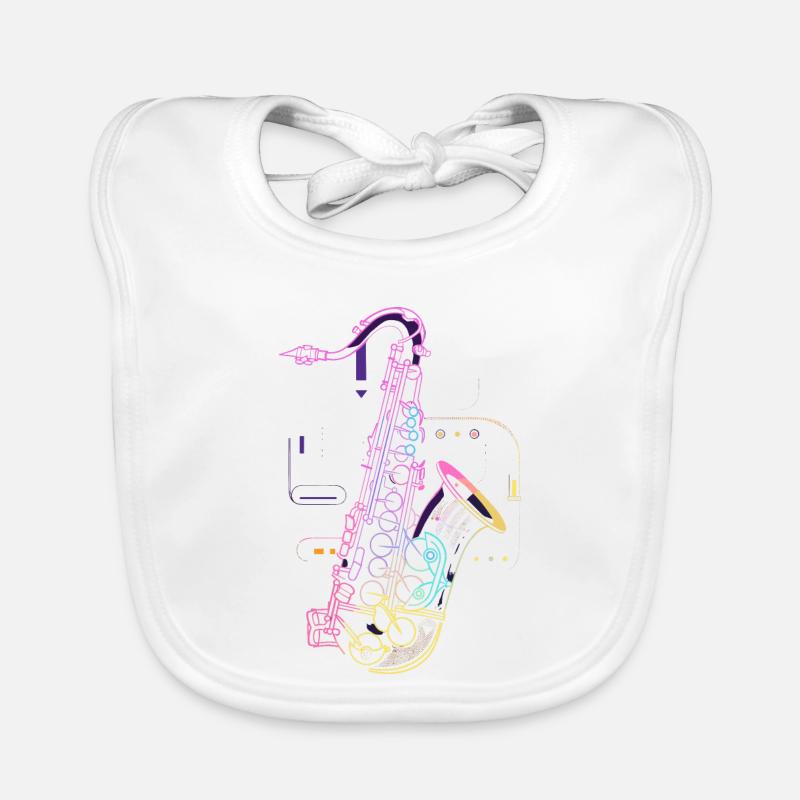 Saxophon Zeichnung Baby Bio-Lätzchen