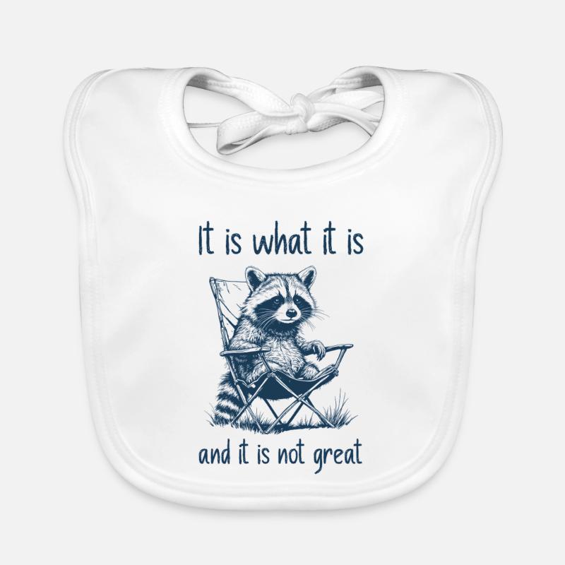 Funny Raccoon – It Is What It Is Organic Baby Bibs