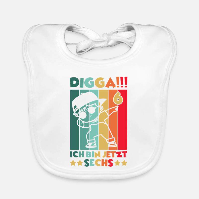 Digga Ich Bin 6 Jahre 6 Geburtstag Dabbing Junge Baby Bio-Lätzchen