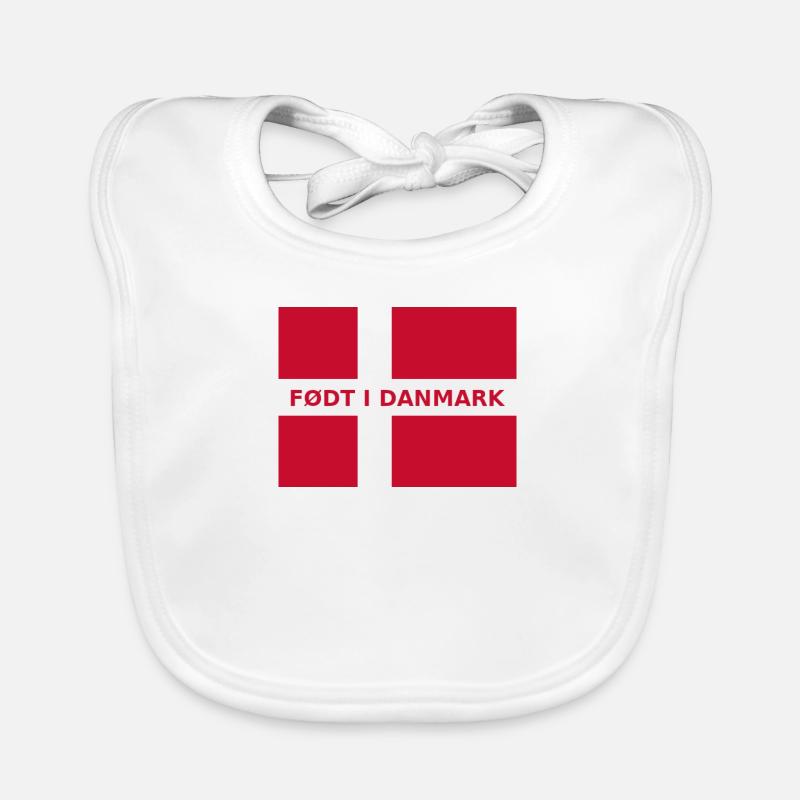 Drapeau danois – Né au Danemark Bavoir bio Bébé