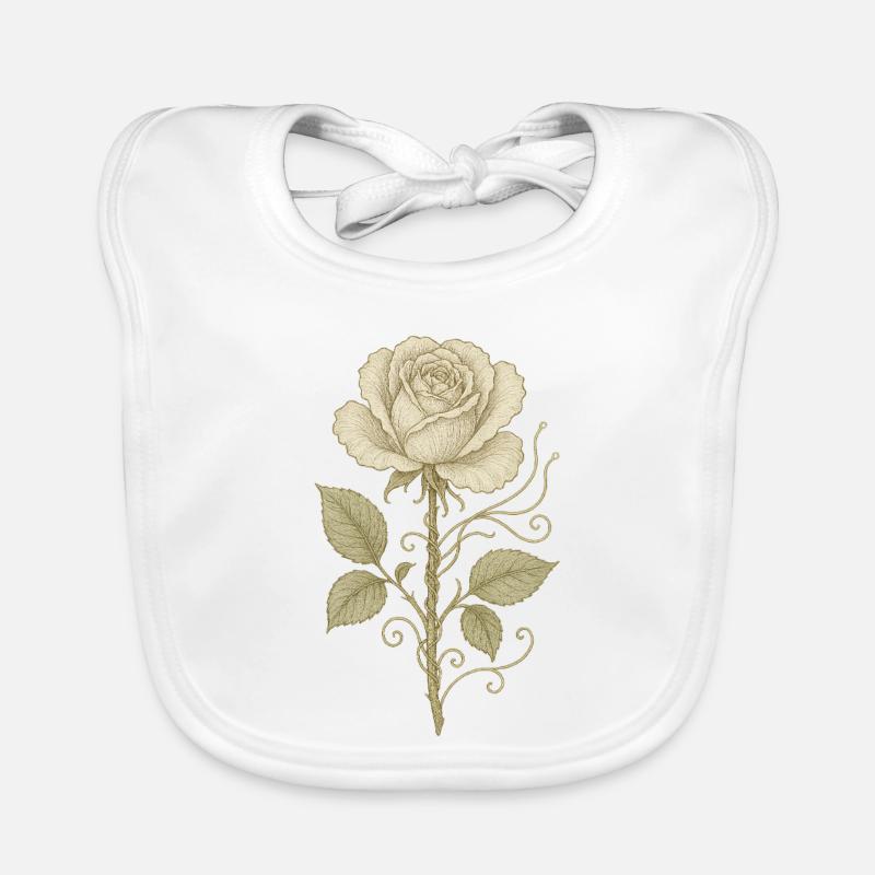 Dessin au crayon rose vintage Bavoir bio Bébé