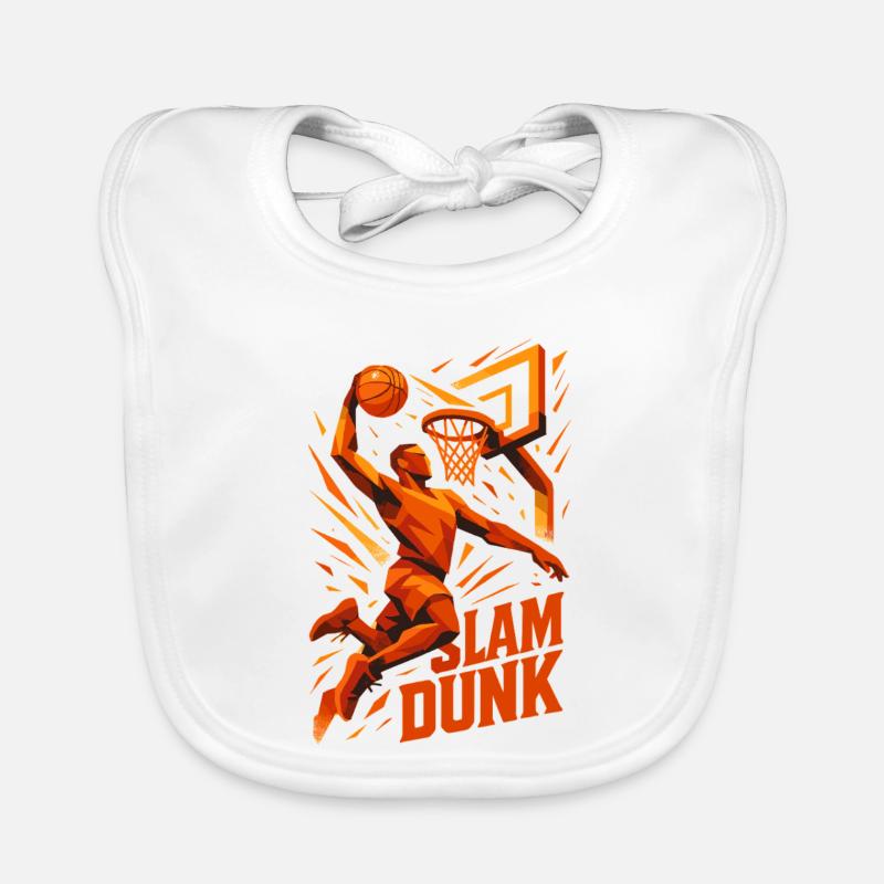 Basketball Slam Dunk Throw Player Dunking Gift Organic Baby Bibs