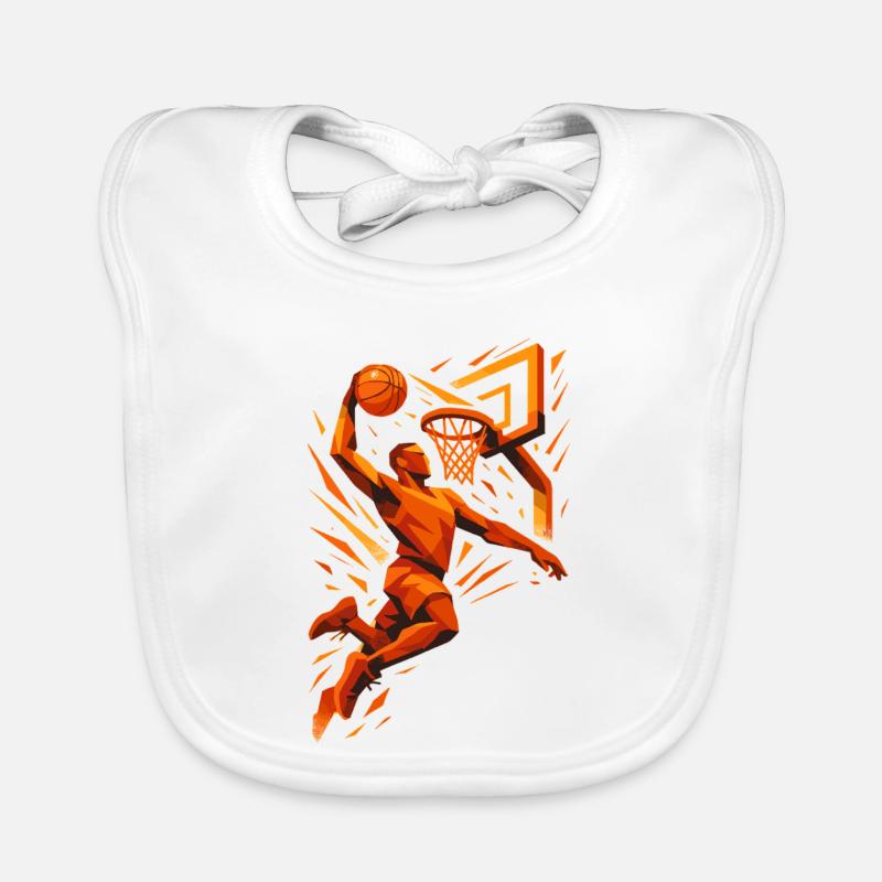 Basketball Slam Dunk Throw Player Dunking Gift Organic Baby Bibs
