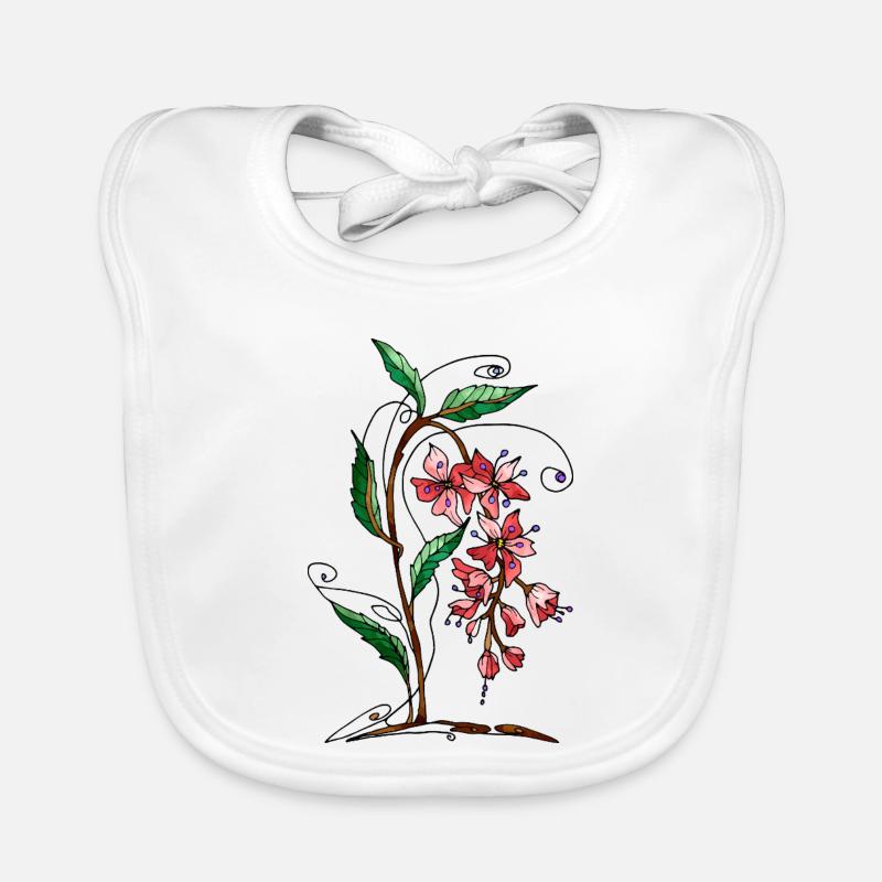 Blumen - Baby Bio-Lätzchen - Weiß