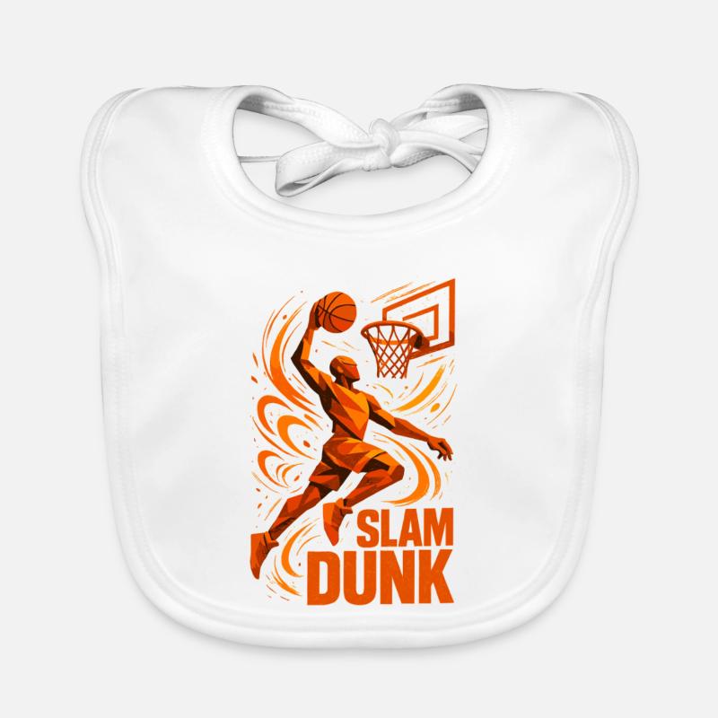 Basketball Slam Dunk Throw Player Dunking Gift Organic Baby Bibs