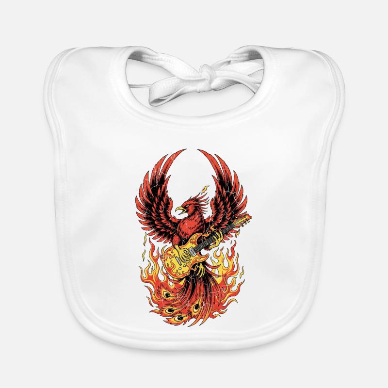 Fiery Eagle Guitare Rock Design Bavoir bio Bébé