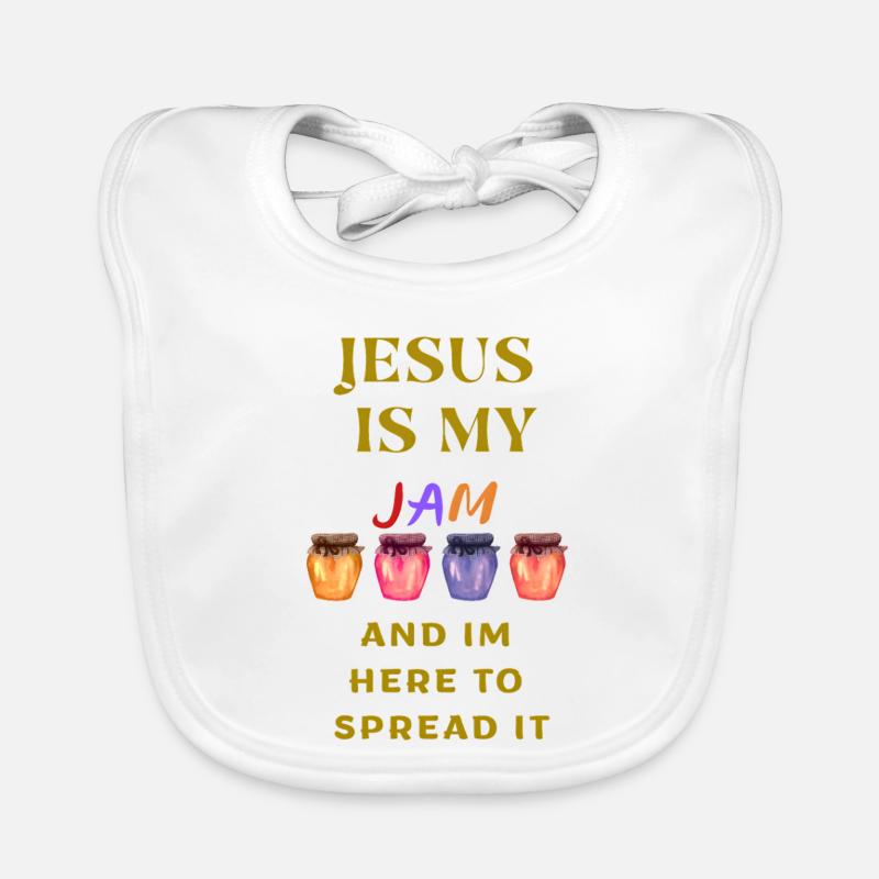 Jesus is my jam and im here to spread it Organic Baby Bibs