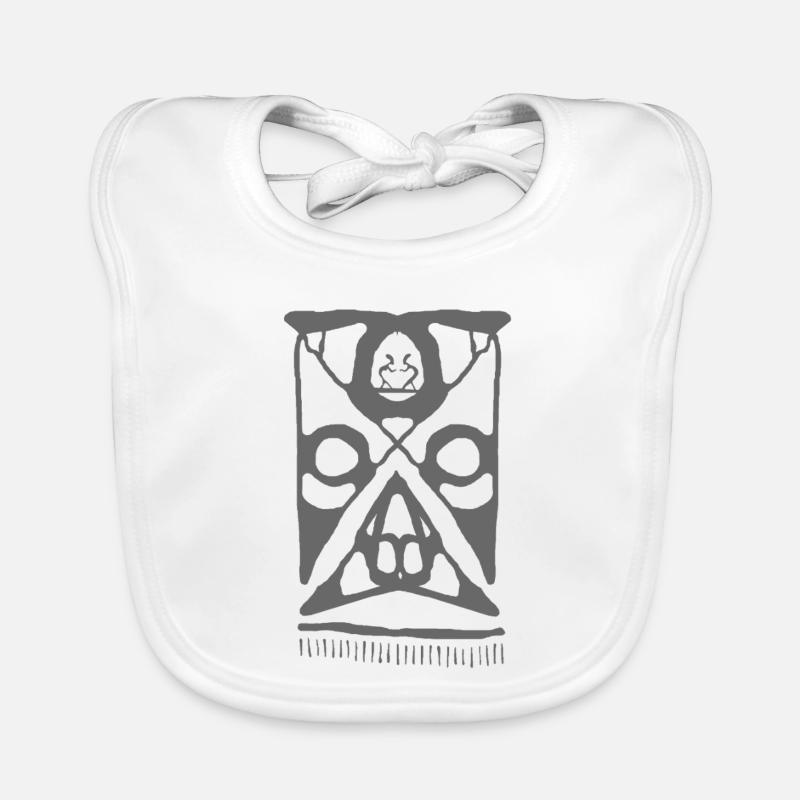 Abstract Tribal Maori Pattern Print Organic Baby Bibs