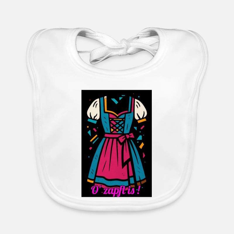 Traditionelles Dirndl mit moderner Farbpalette - Baby Bio-Lätzchen - Weiß