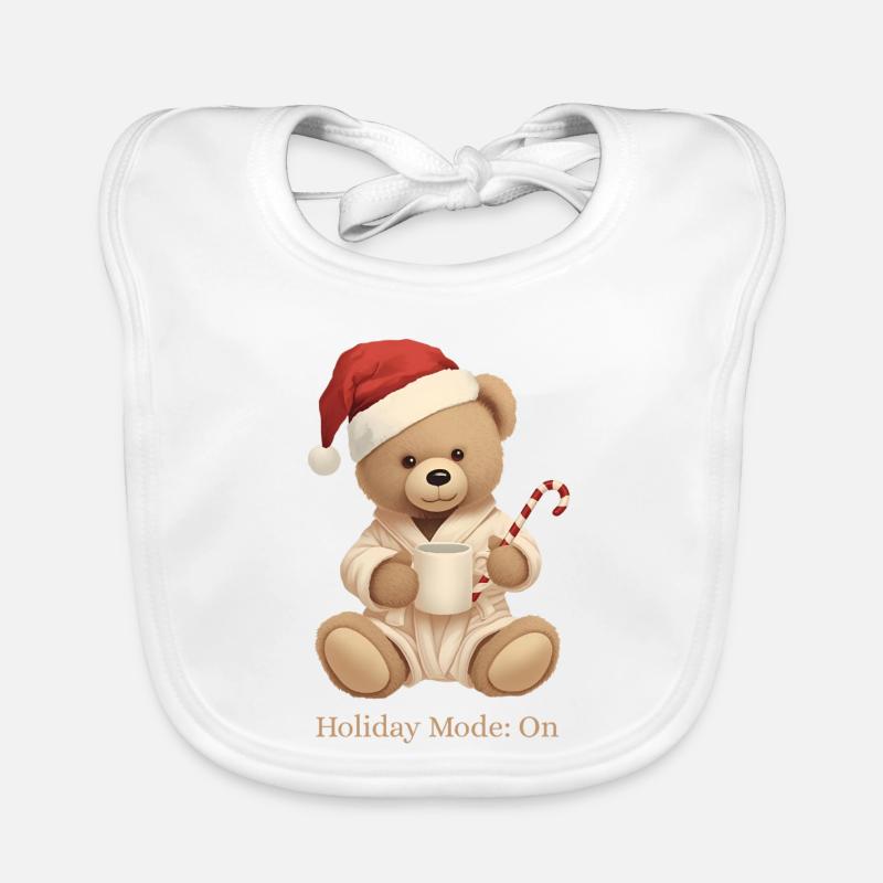 Cozy Teddy Xmas – Mode vacances : Activé Bavoir bio Bébé