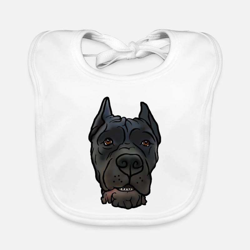 Cane Corso kupiert Kopf im Comicstyle Baby Bio-Lätzchen