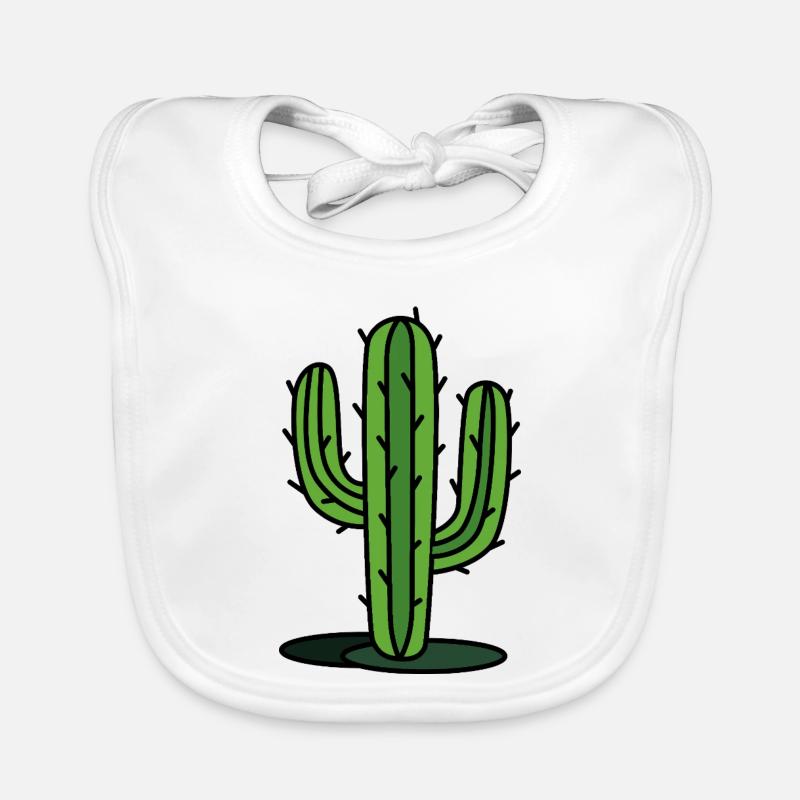 Cactus - Bavoir bio Bébé - blanc