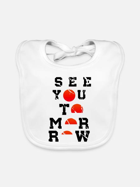 See You Tomorrow Inspiration Art Japon - Bavoir bio Bébé - blanc - Devant