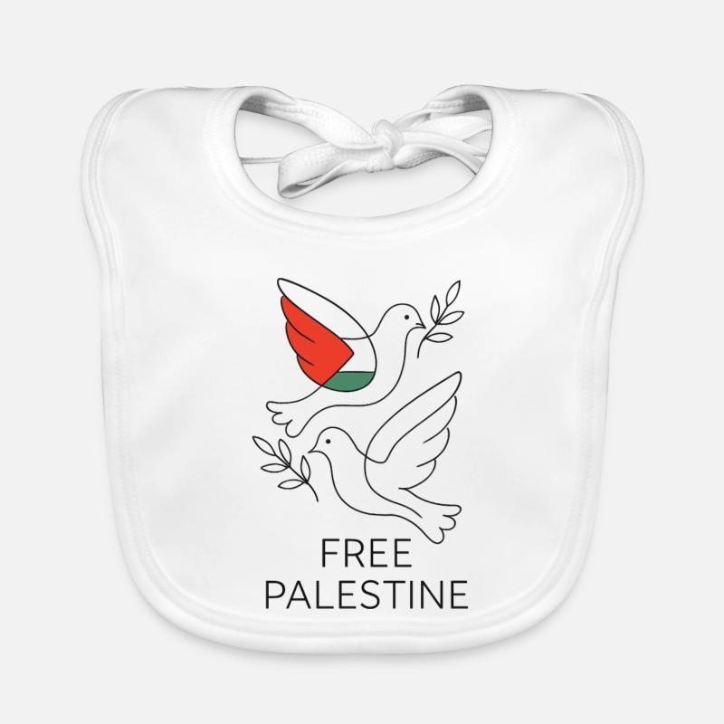 Colombe de la paix - Palestine Libre Bavoir bio Bébé