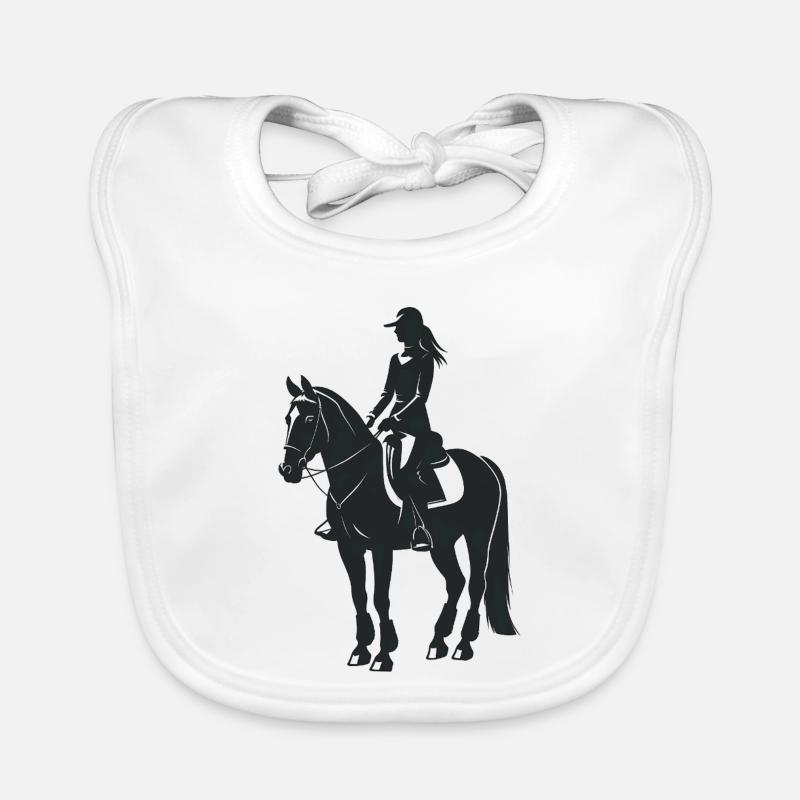 Équidé et cheval - Logo Cool Silhouette - Bavoir bio Bébé - blanc