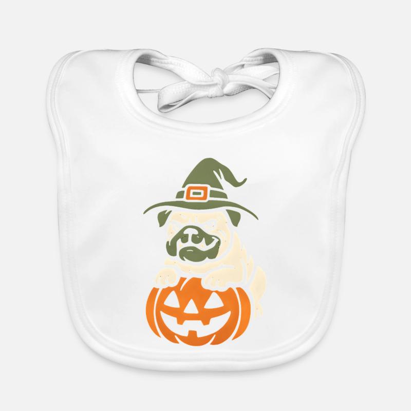Carlin Halloween Citrouille Sorcière Bavoir bio Bébé
