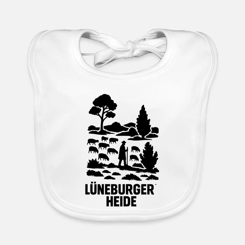 Lüneburger Heide Schäfer Heidschnucken Idylle Baby Bio-Lätzchen