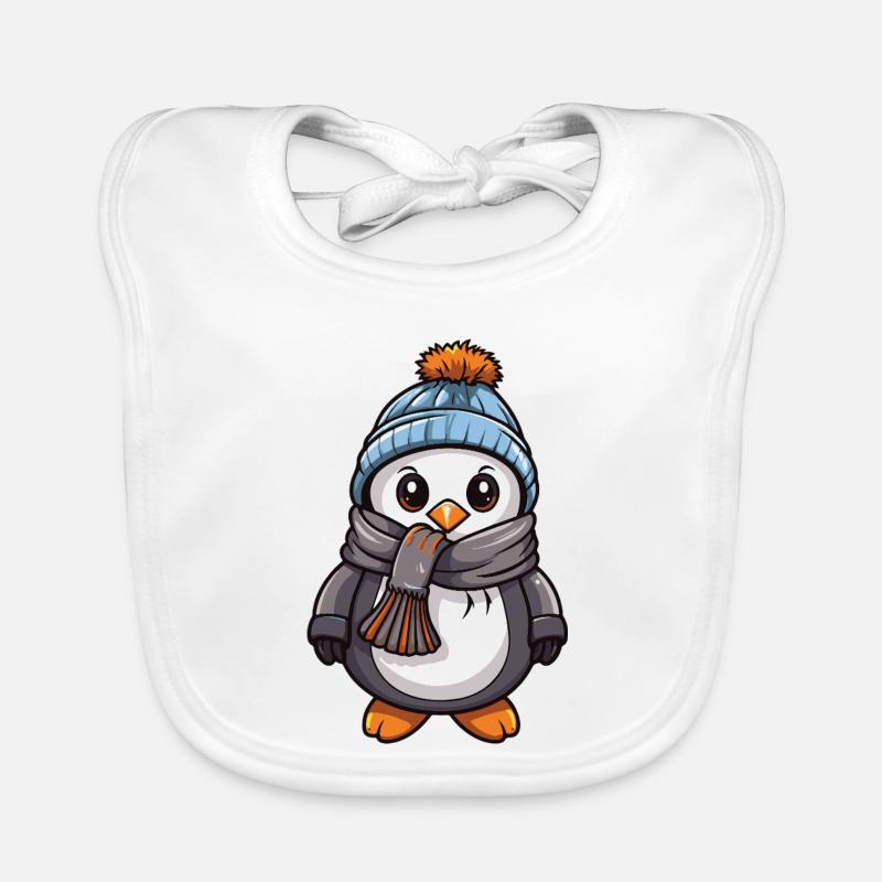 Pinguin Comic Niedlich Winter Baby Bio-Lätzchen