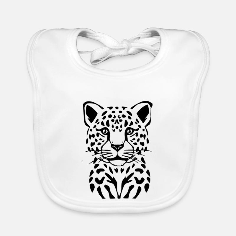 Leopard schwarz schwarzer Leopard Baby Bio-Lätzchen