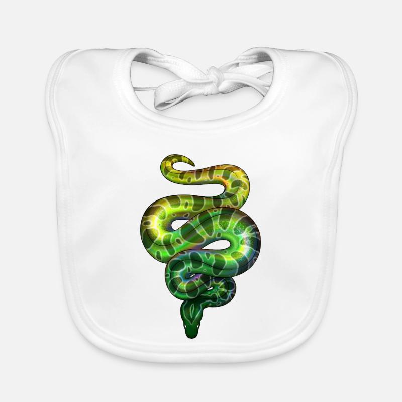 Néon Snake Green Bavoir bio Bébé