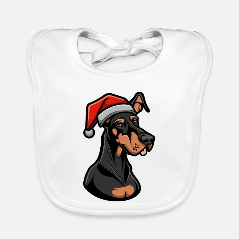 Doberman Chien Noël Bavoir bio Bébé