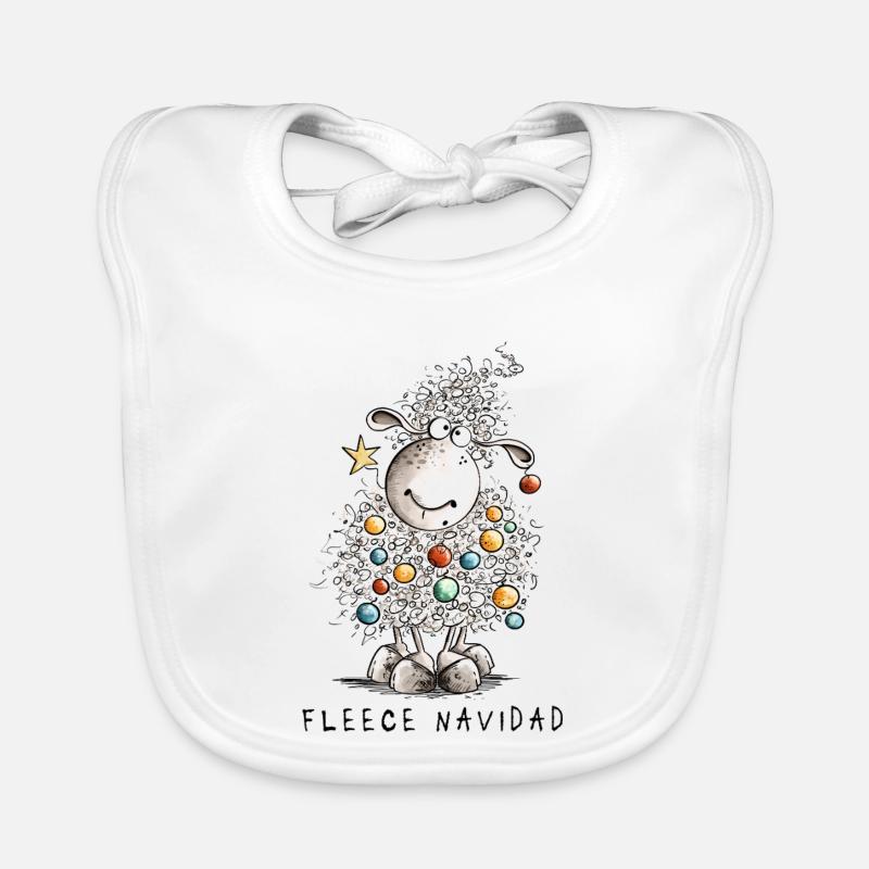 Moutons de dessin animé Navidad Navidad moutons de dessin animé Bavoir bio Bébé
