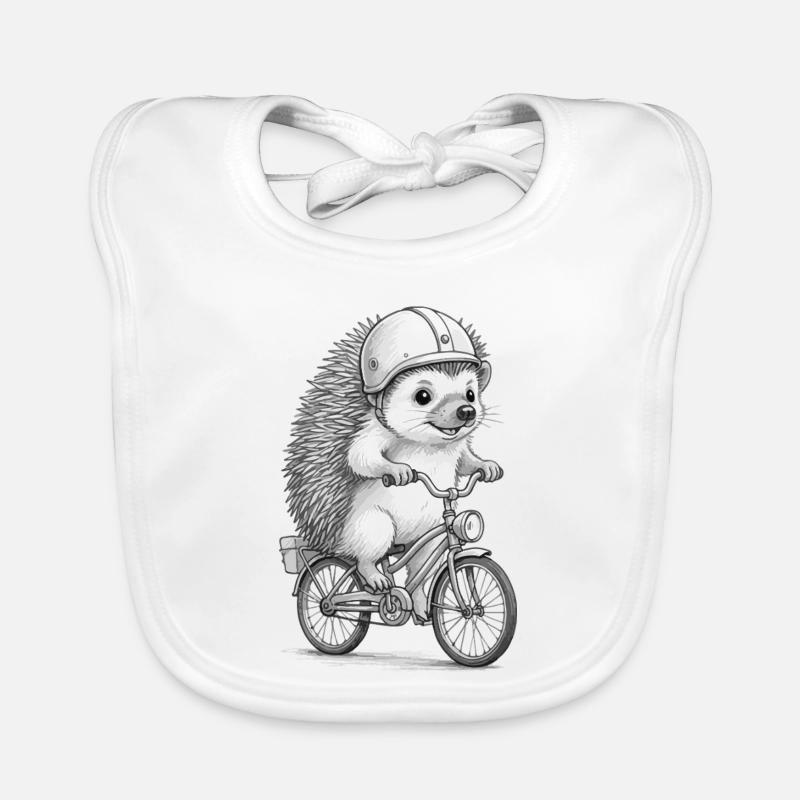 Igelfahrer auf Vintage-Motorrad Baby Bio-Lätzchen