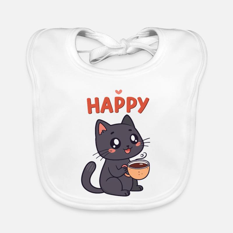 Happy Coffee Kitten Organic Baby Bibs