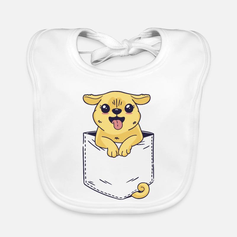 Pocket Cute Dog Organic Baby Bibs
