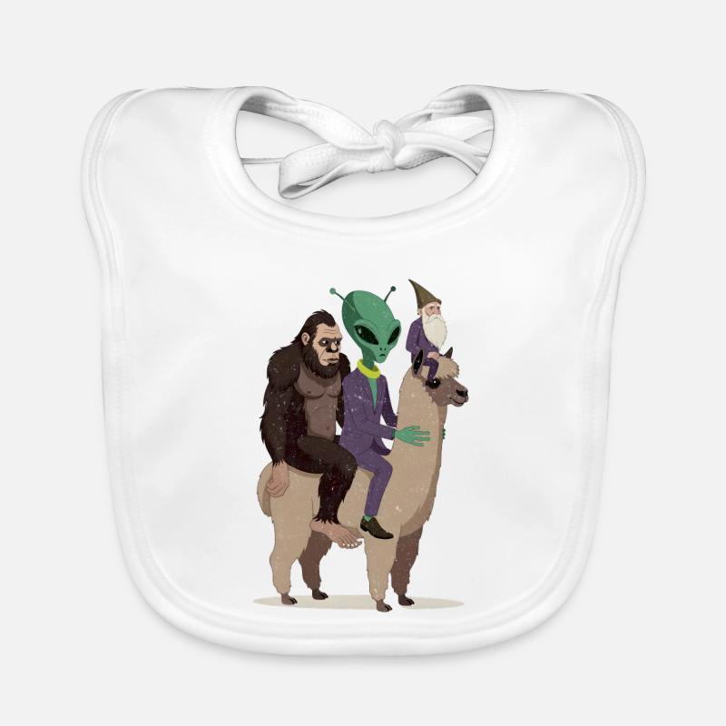 Alien Gentleman on Camel Organic Baby Bibs