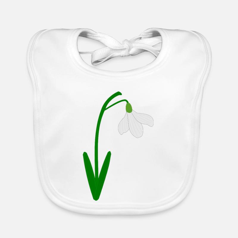 Perce-neige Mois de naissance de janvier Fleur Anniversaire Bavoir bio Bébé