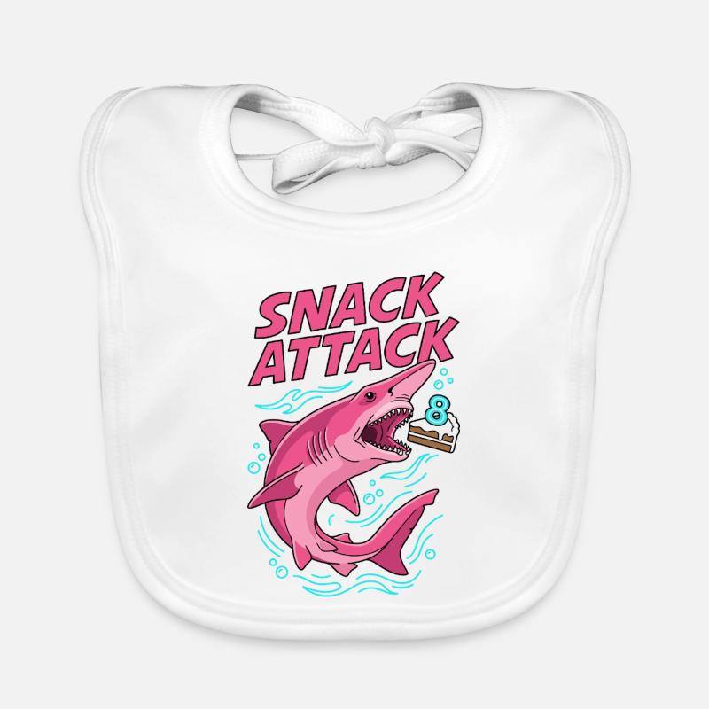 Snack Attack 8. Geburtstag Hai Baby Bio-Lätzchen