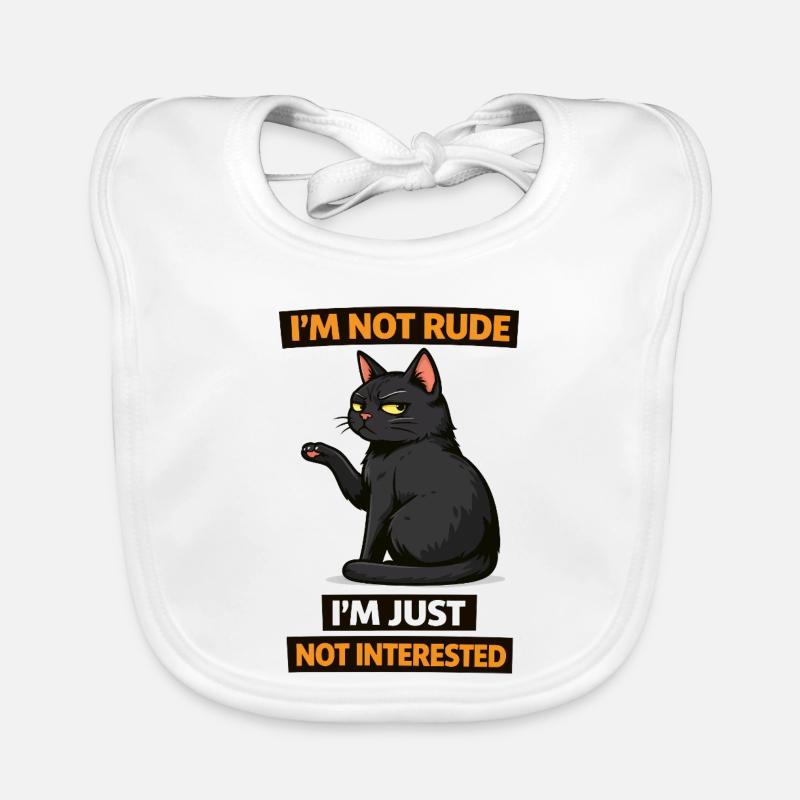 Not Interested Cat Attitude Organic Baby Bibs